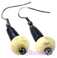 Bone bead earring - click here for large view